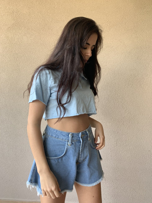Shorts di jeans modello farfalla